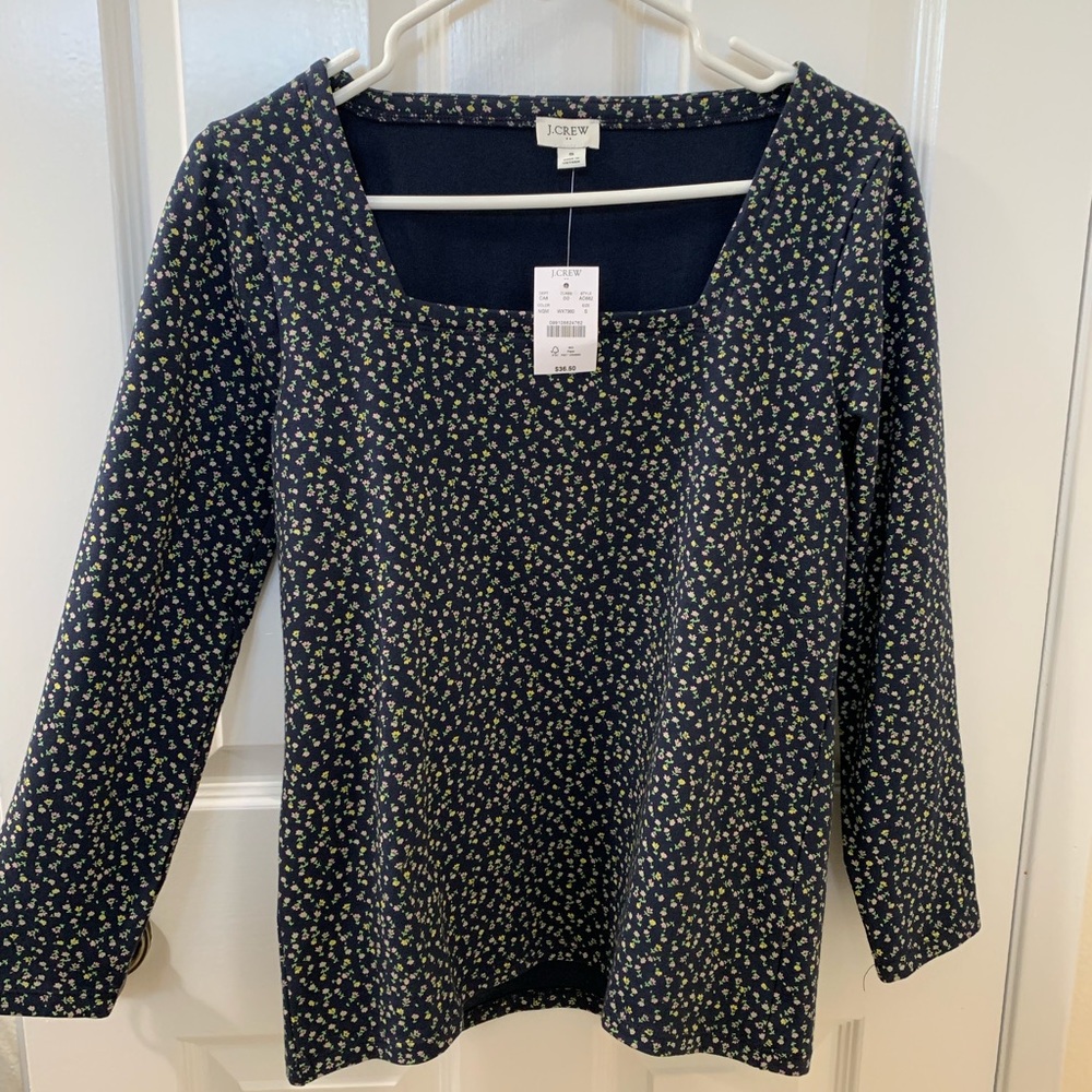 Printed square neck t-shirt